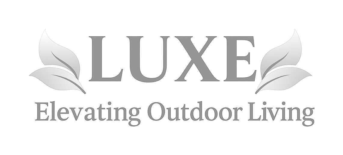 luxe landscapes design & build logo upscaled transparent light greyscale